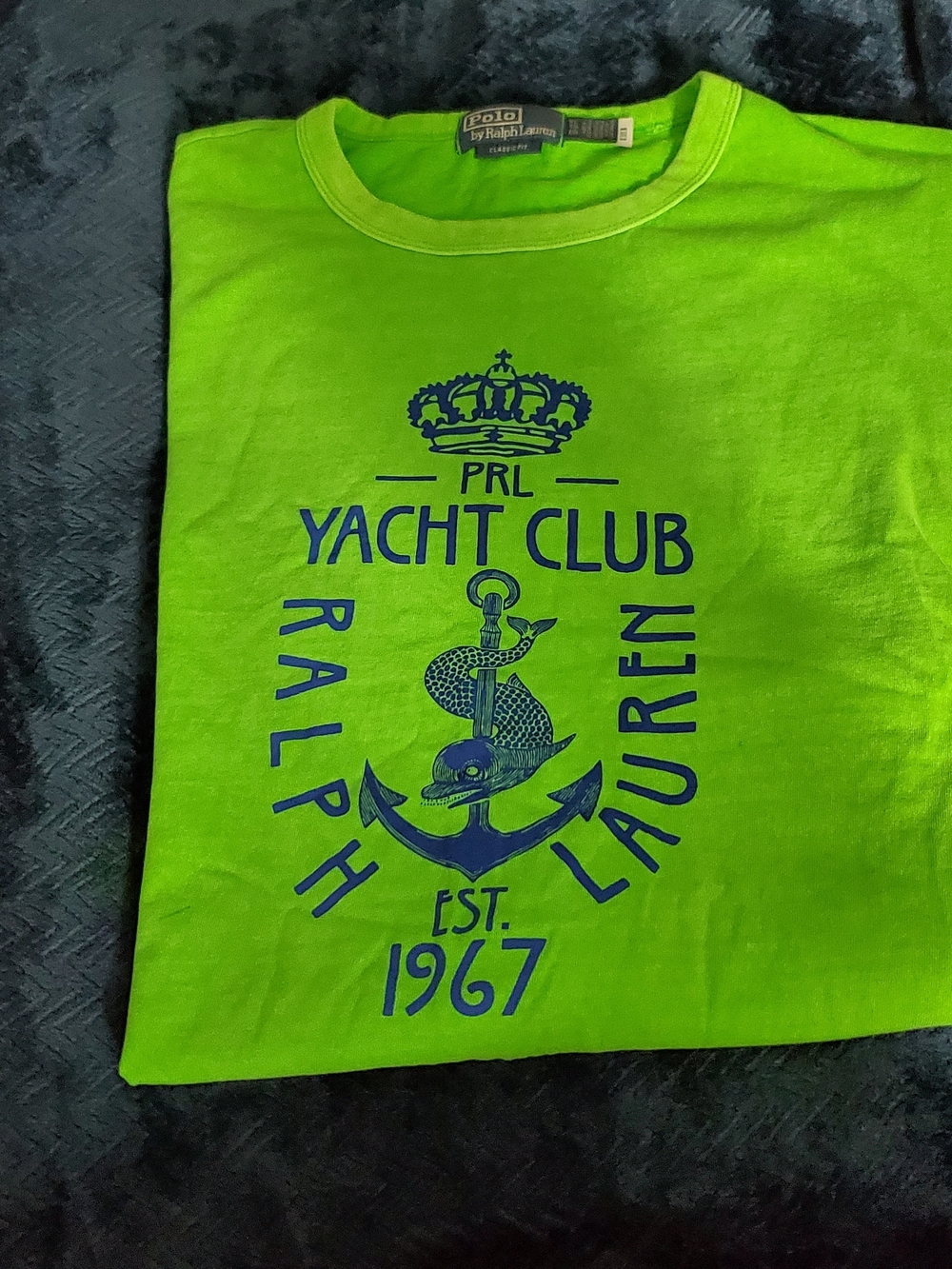 Polo Ralph Lauren Neon Green Yacht Club Graphic Tee